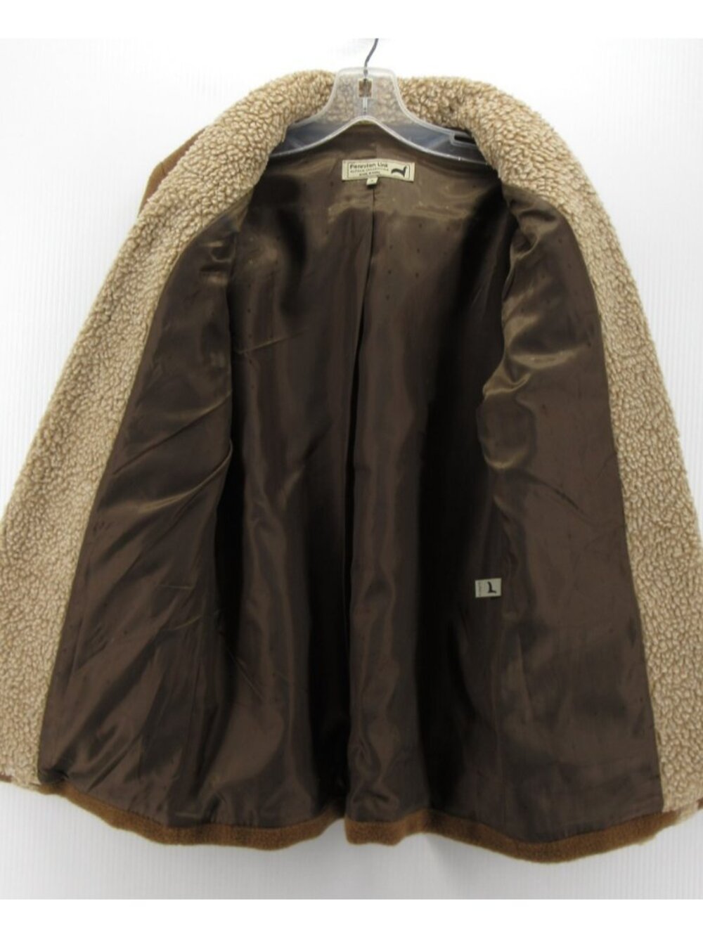 Peruvian Link Jacket Small Alpaca Open Western Teddy Fleece Trim - Picture 10 of 12